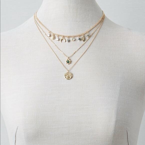 NWT Rose Charm Layered Necklace - Picture 3 of 4